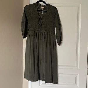 NWT Roolee Olive Green MIDI Dress